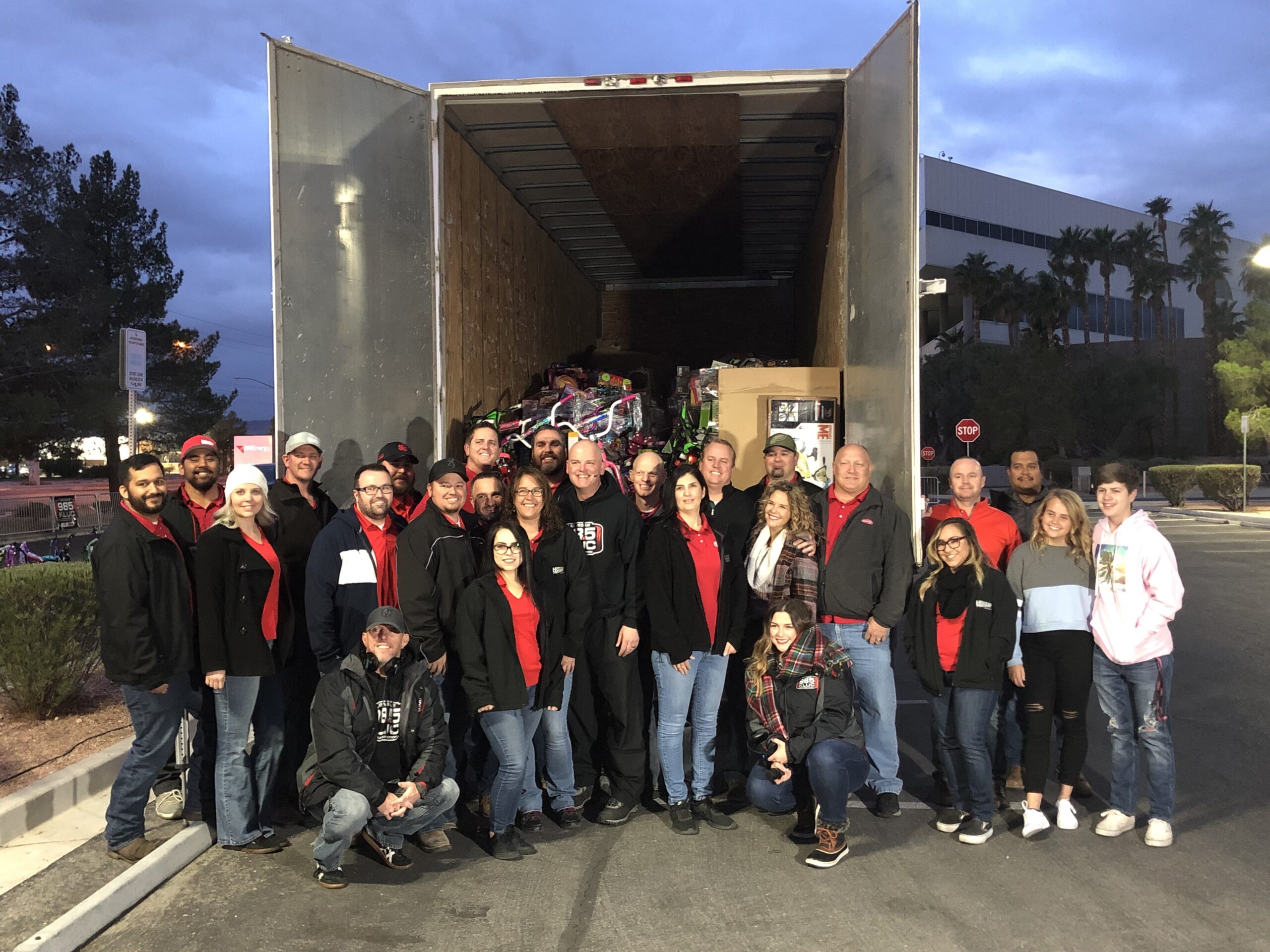 Hirschi Masonry Breaks record at KLUC Toy Drive